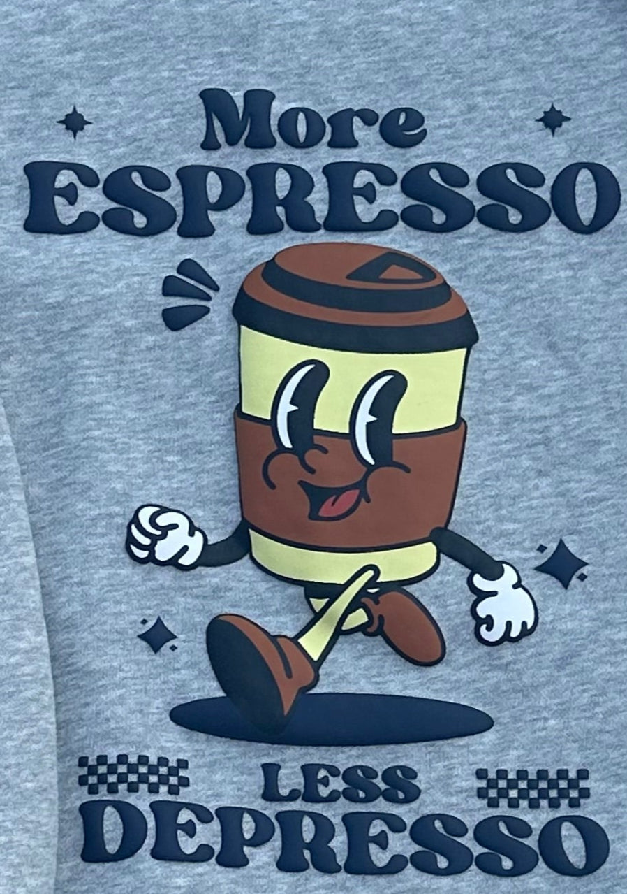 Coffee Puffy Print Crewneck