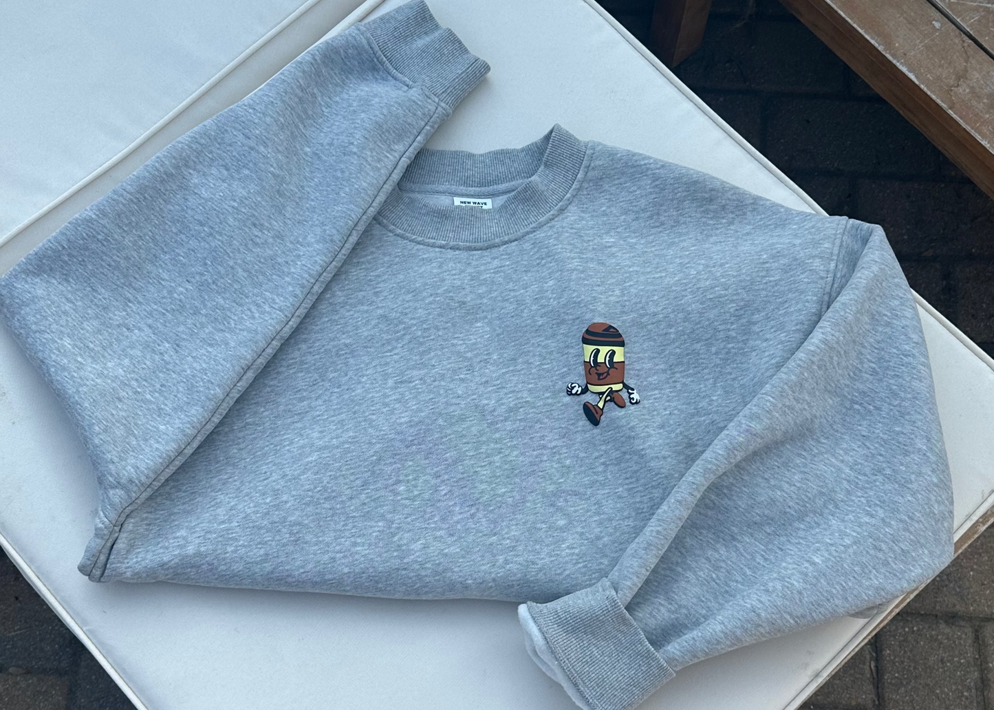 Coffee Puffy Print Crewneck