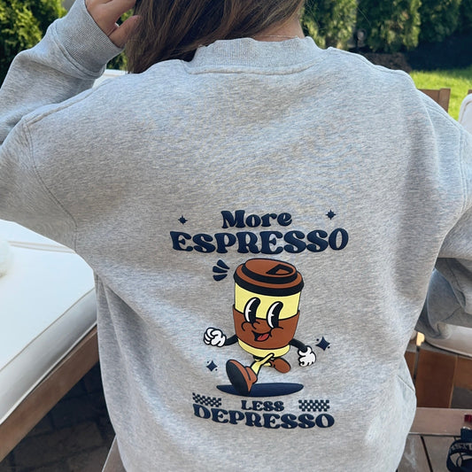 Coffee Puffy Print Crewneck