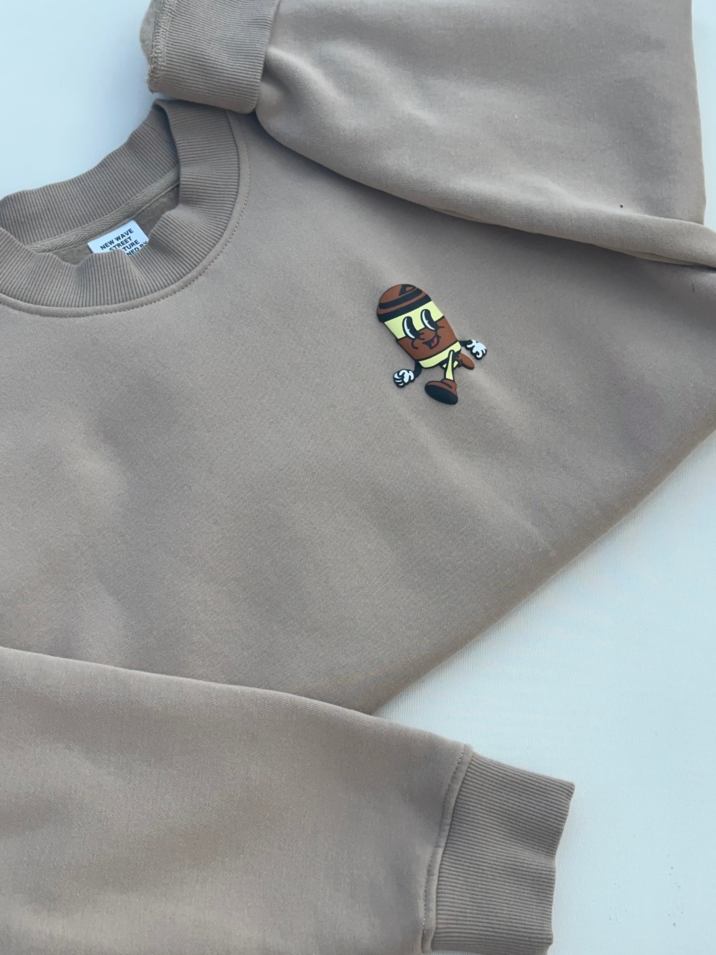 Coffee Puffy Print Crewneck