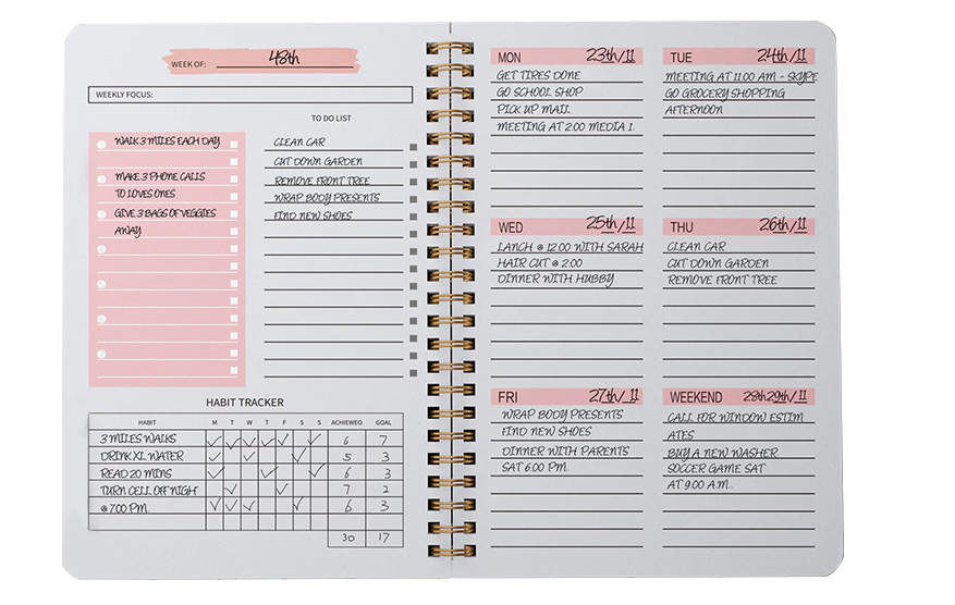 A5 52 Weekly Non Dated Planner JT Creativities A5 52 weekly non dated planner jt creativities