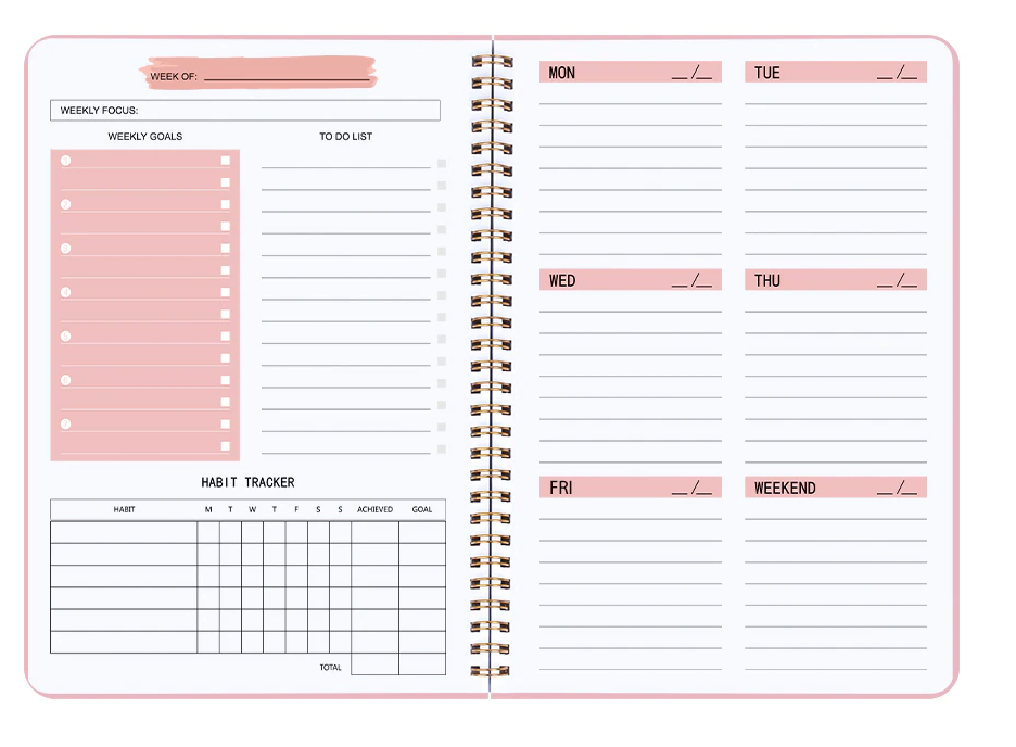 A5 52 Weekly Non Dated Planner JT Creativities A5 52 weekly non dated planner jt creativities